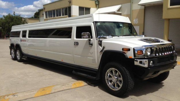 White 22 Seater Stretch Hummer